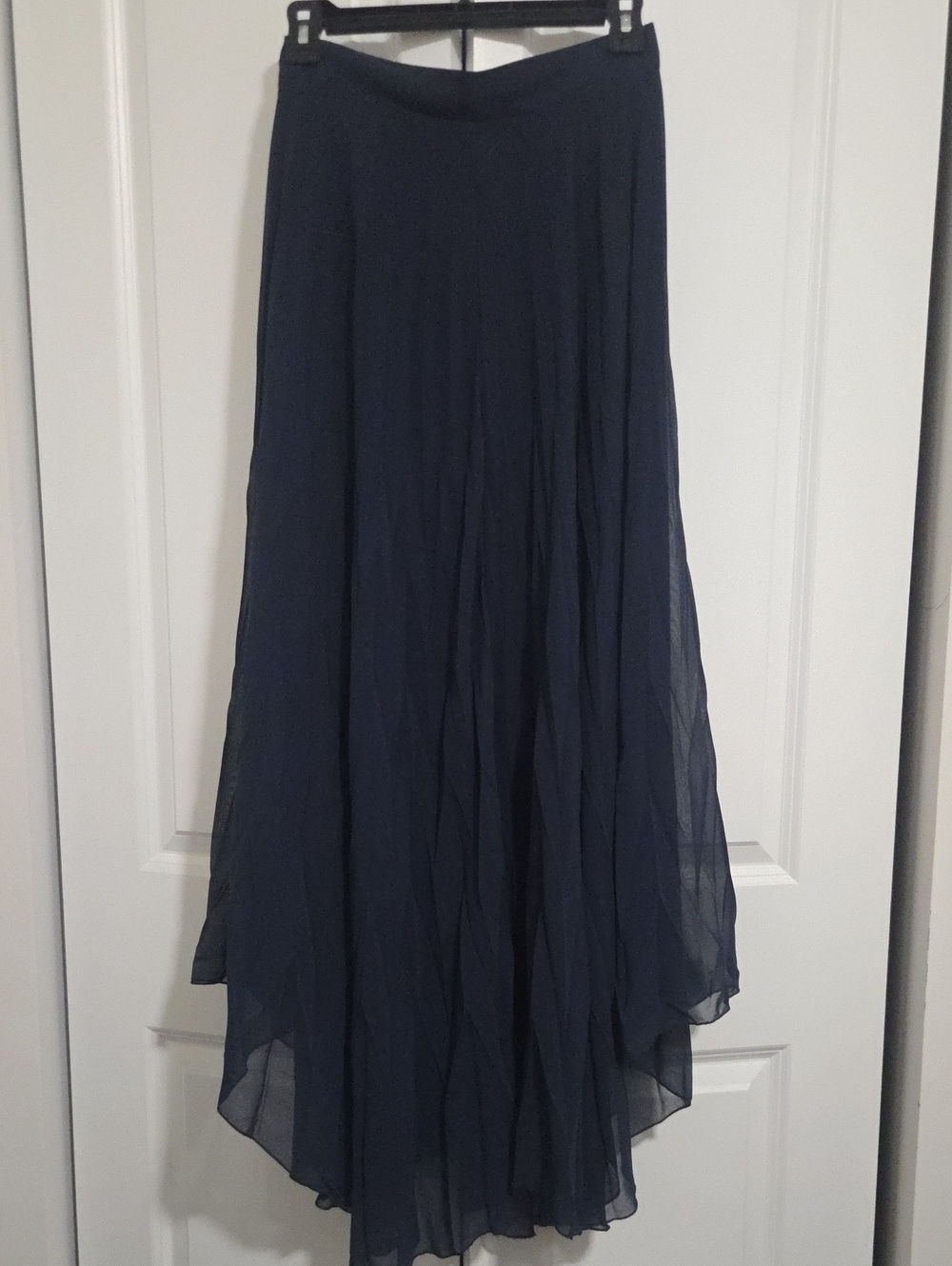 Navy Blue Chiffon Maxi Skirt